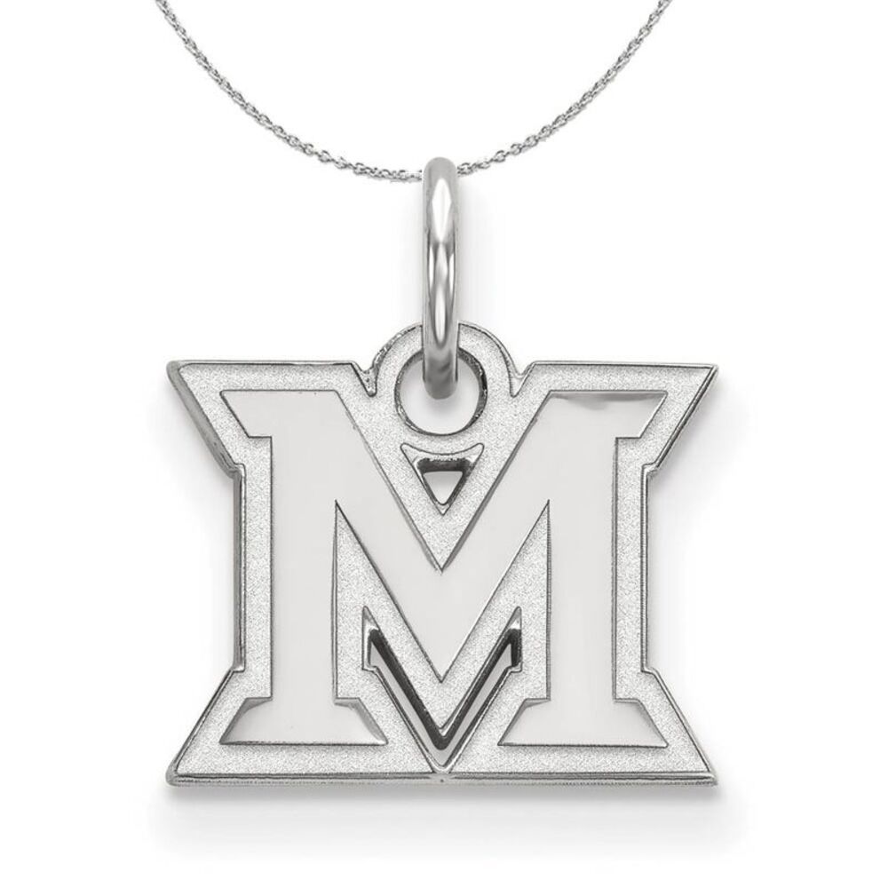 Sterling Silver Miami U XS (Tiny) Initial M Necklace - 24 Inch